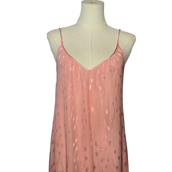 Claire Sandra by Lucie Ann Vtg 1960s Embroidered Satin Slip & Robe Peignoir Set - Picture 3 of 12